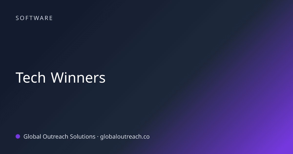 Blog article cover image: "Tech Winners" in Software