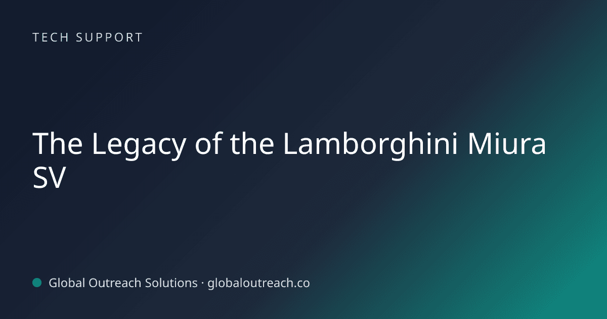 Related article cover image: "The Legacy of the Lamborghini Miura SV" (Tech Support)