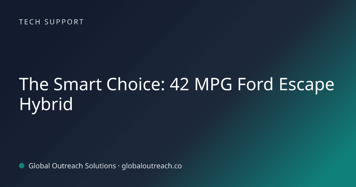 Related article cover image: "The Smart Choice: 42 MPG Ford Escape Hybrid" (Tech Support)