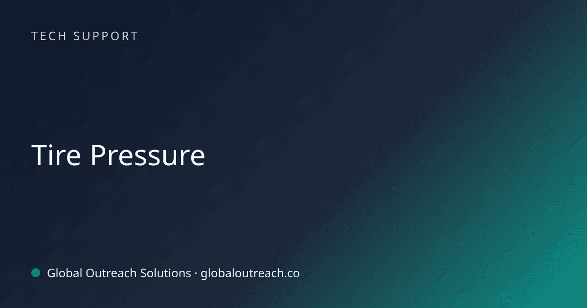 Blog article cover image: "Tire Pressure" in Tech Support