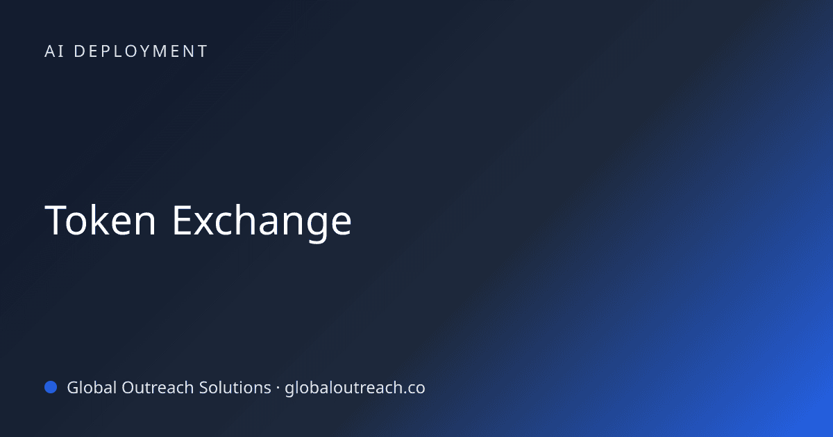 Blog article cover image: "Token Exchange" in AI Deployment