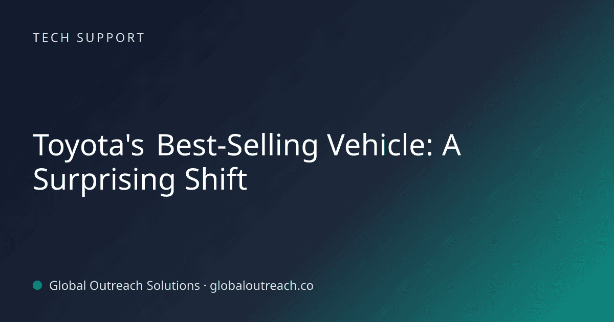 Blog article cover image: "Toyota's Best-Selling Vehicle: A Surprising Shift" in Tech Support