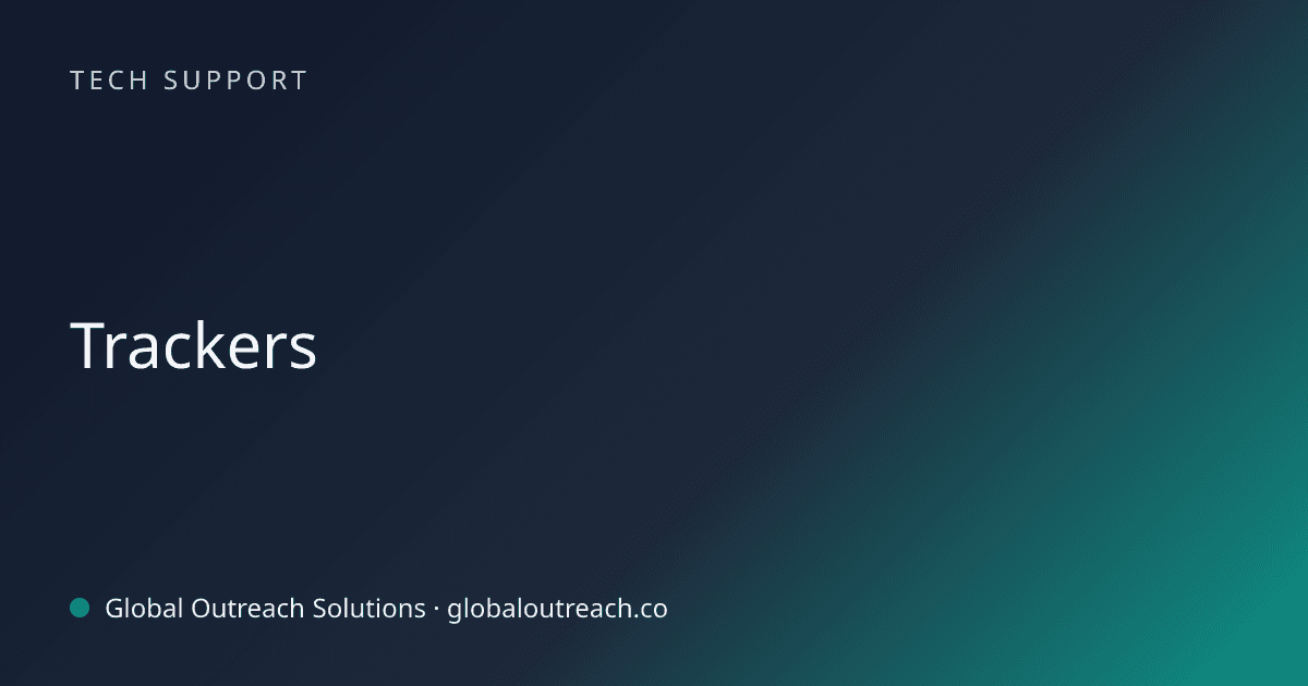 Blog article cover image: "Trackers" in Tech Support