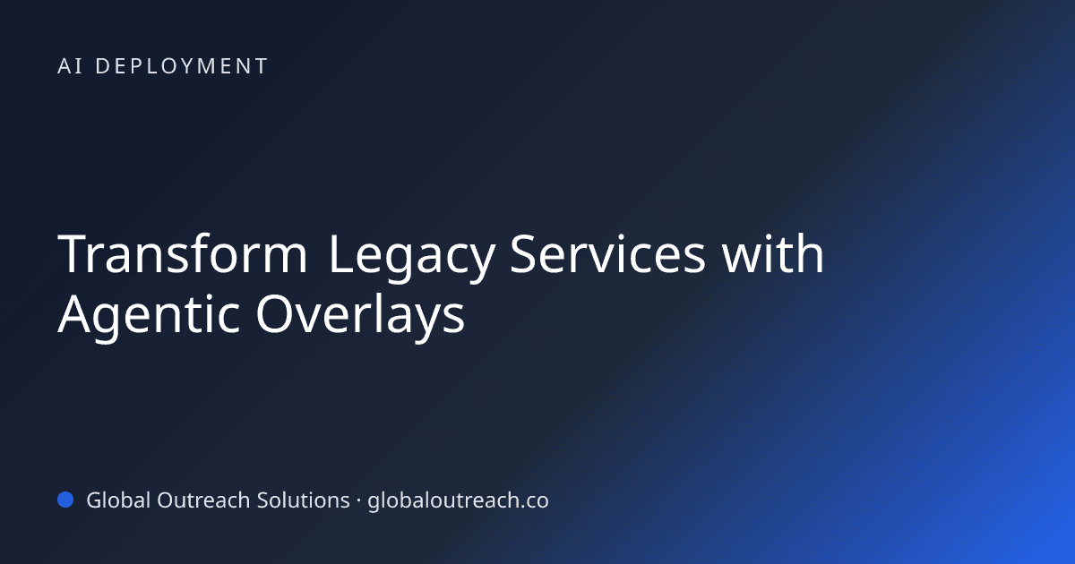 Blog article cover image: "Transform Legacy Services with Agentic Overlays" in AI Deployment