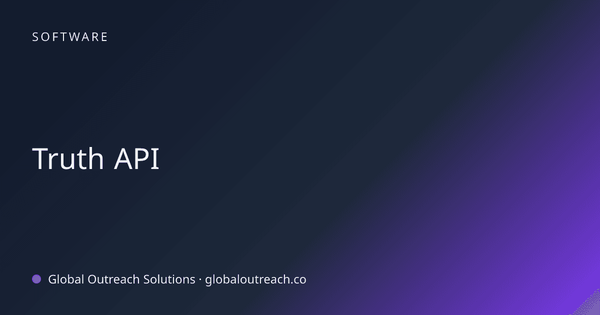 Related article cover image: "Truth API" (Software)