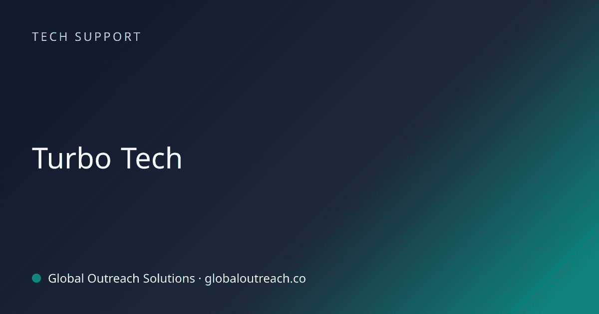 Related article cover image: "Turbo Tech" (Tech Support)