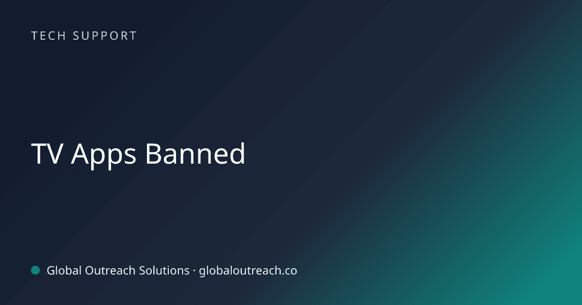 Related article cover image: "TV Apps Banned" (Tech Support)