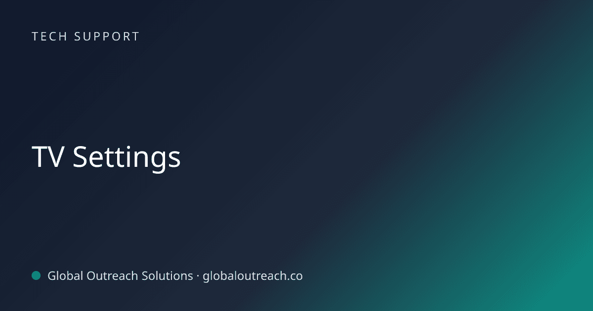 Related article cover image: "TV Settings" (Tech Support)