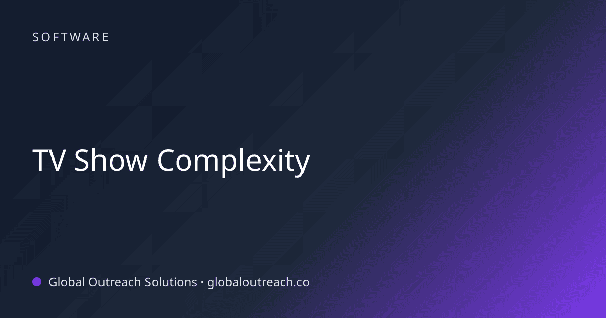 Blog article cover image: "TV Show Complexity" in Software