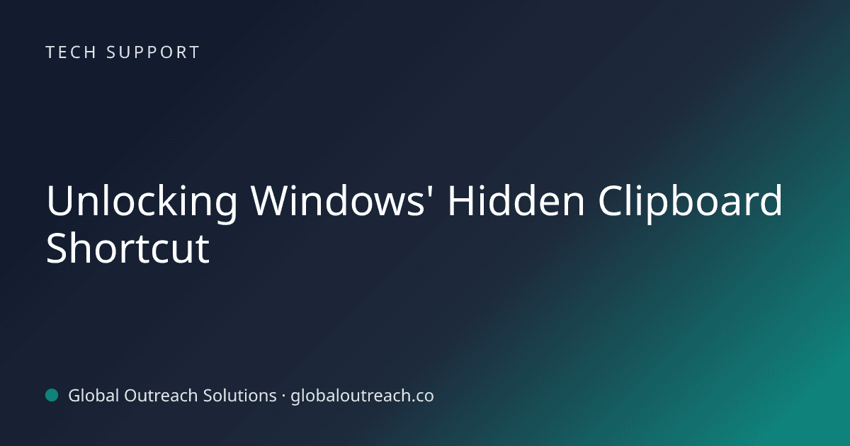 Related article cover image: "Unlocking Windows' Hidden Clipboard Shortcut" (Tech Support)