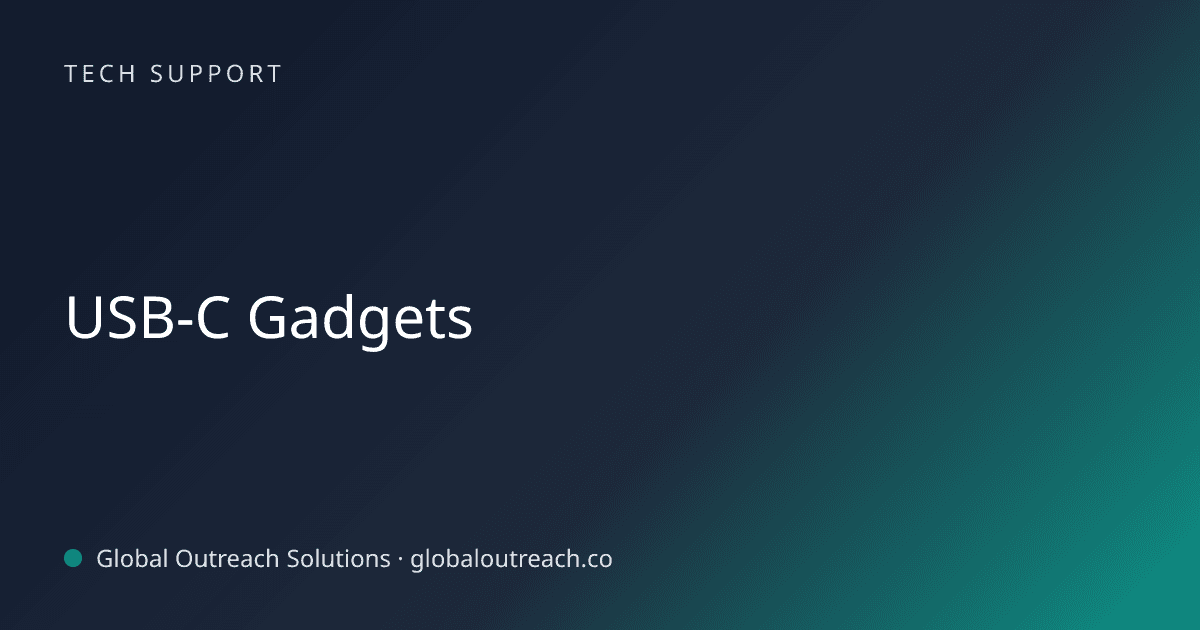 Blog article cover image: "USB-C Gadgets" in Tech Support