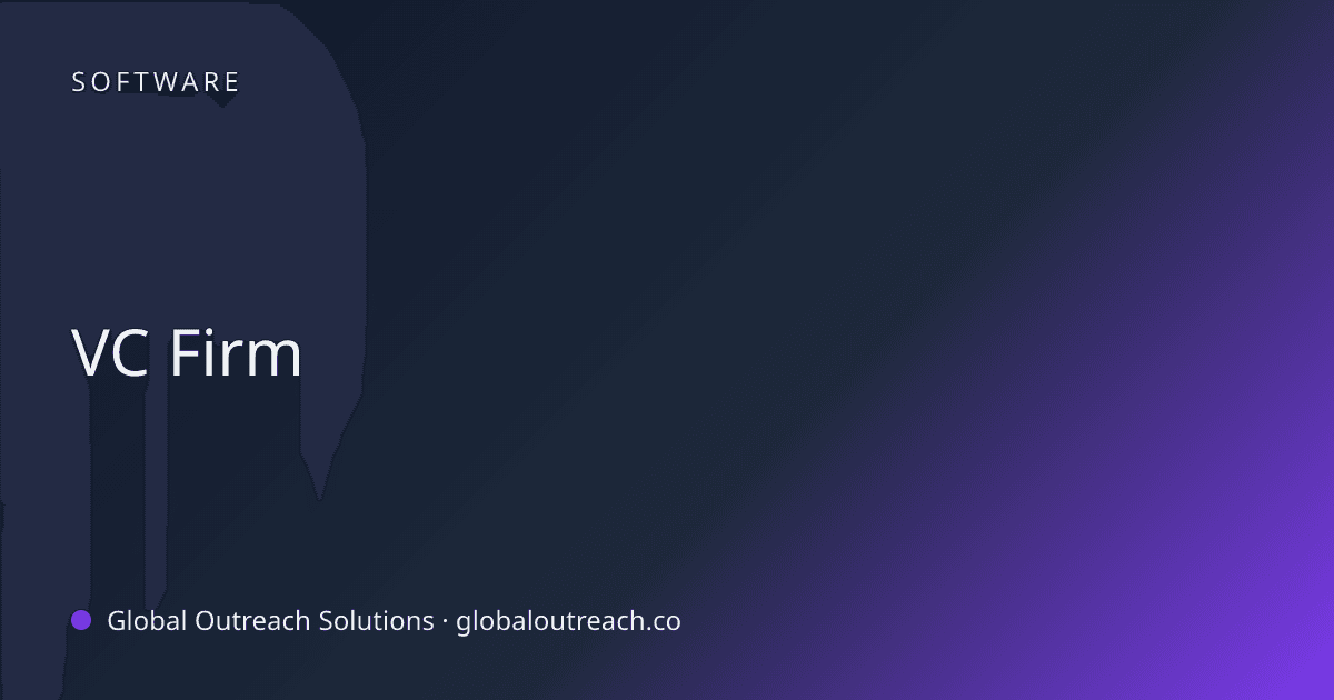 Blog article cover image: "VC Firm" in Software