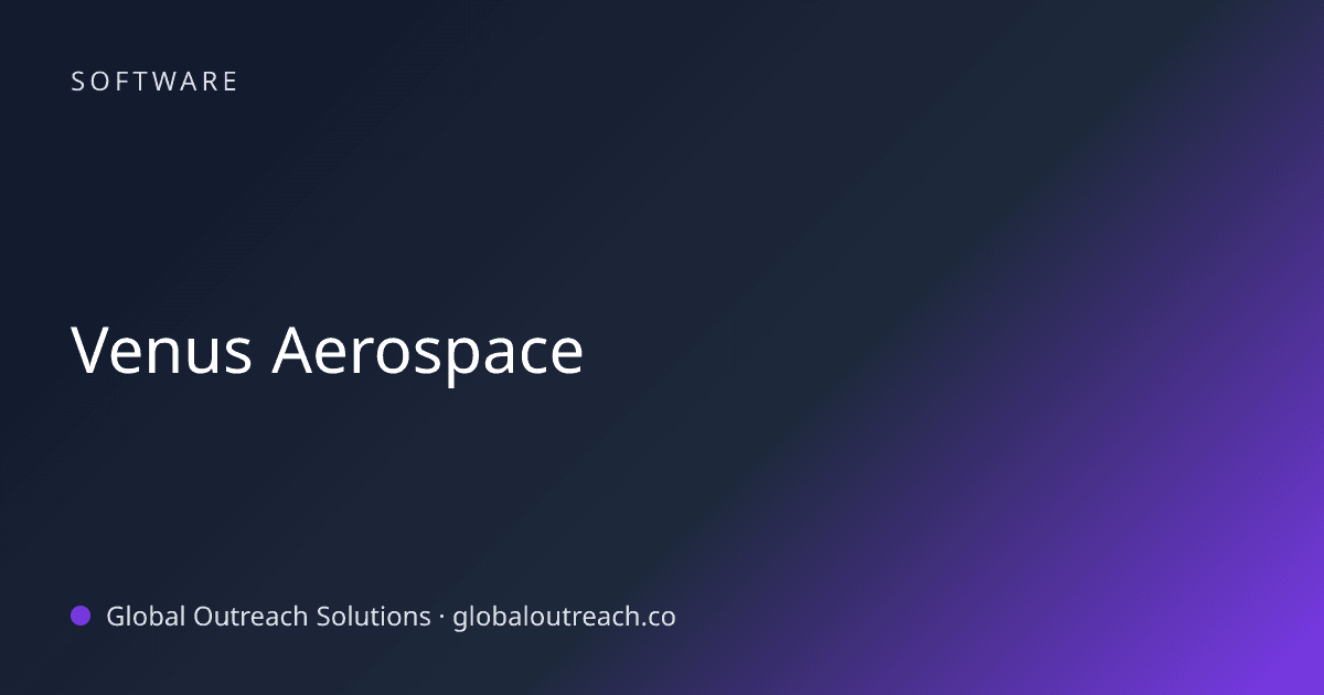 Blog article cover image: "Venus Aerospace" in Software