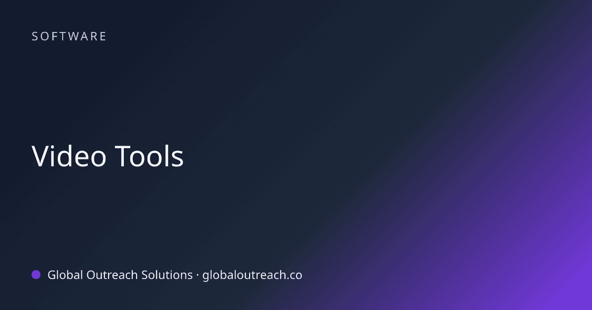 Blog article cover image: "Video Tools" in Software