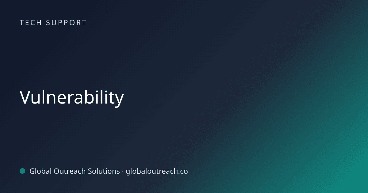 Blog article cover image: "Vulnerability" in Tech Support