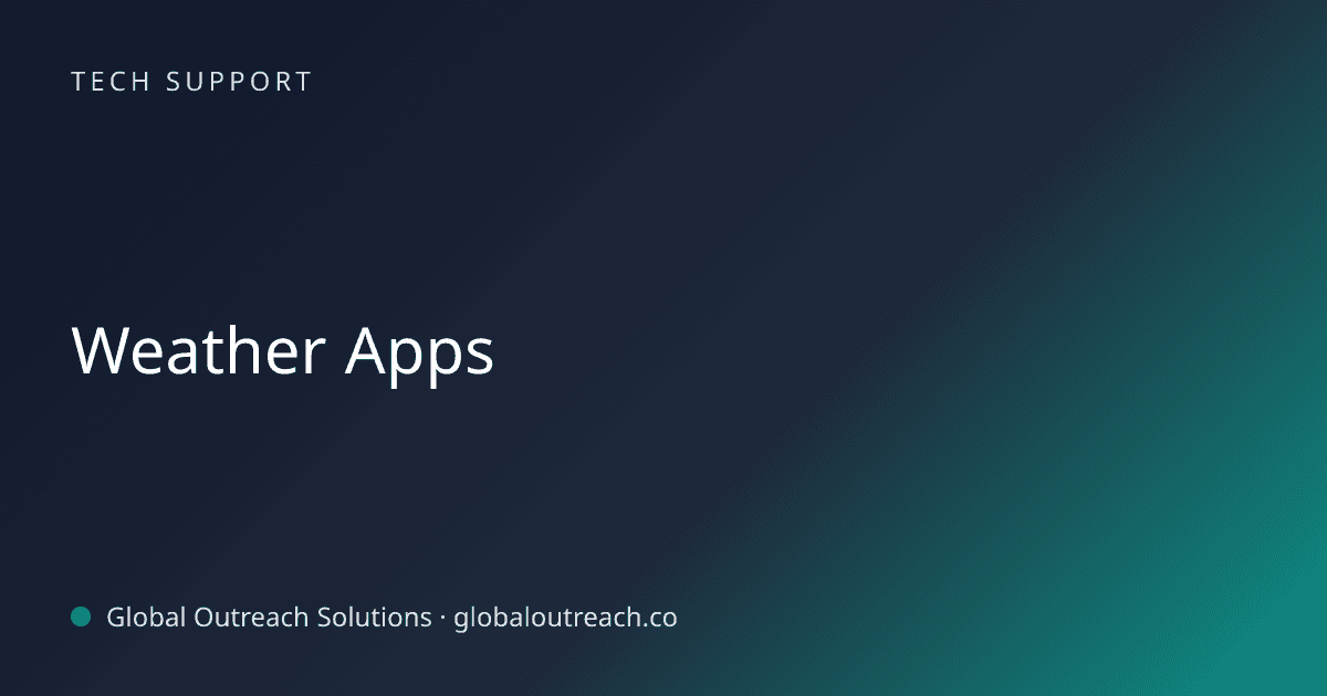 Blog article cover image: "Weather Apps" in Tech Support