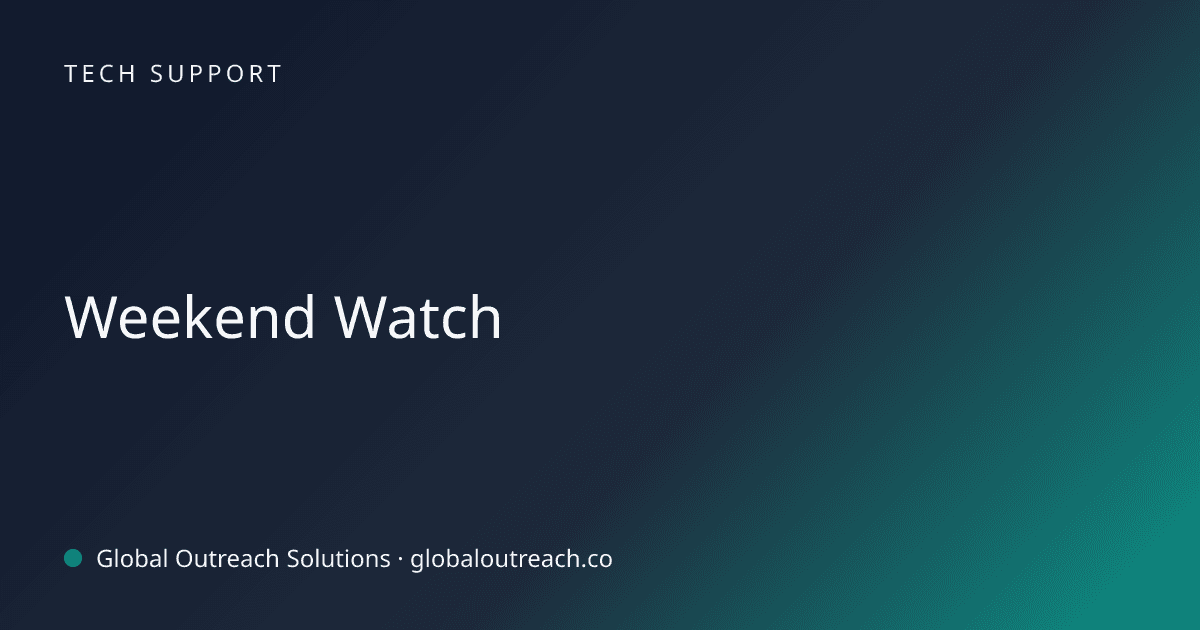Related article cover image: "Weekend Watch" (Tech Support)