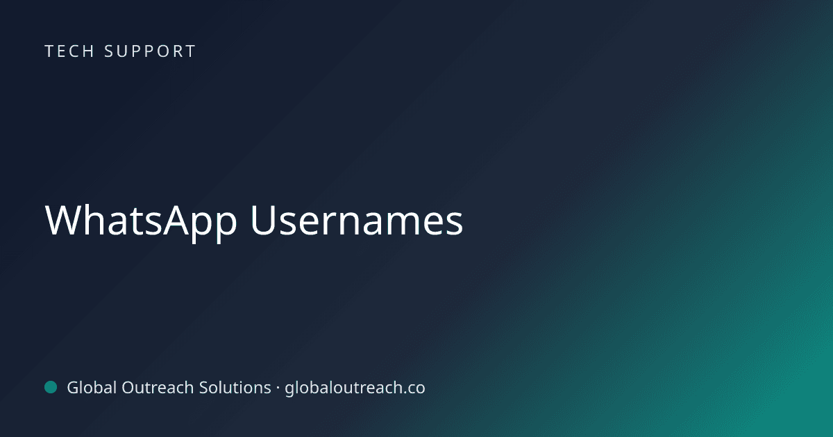 Blog article cover image: "WhatsApp Usernames" in Tech Support