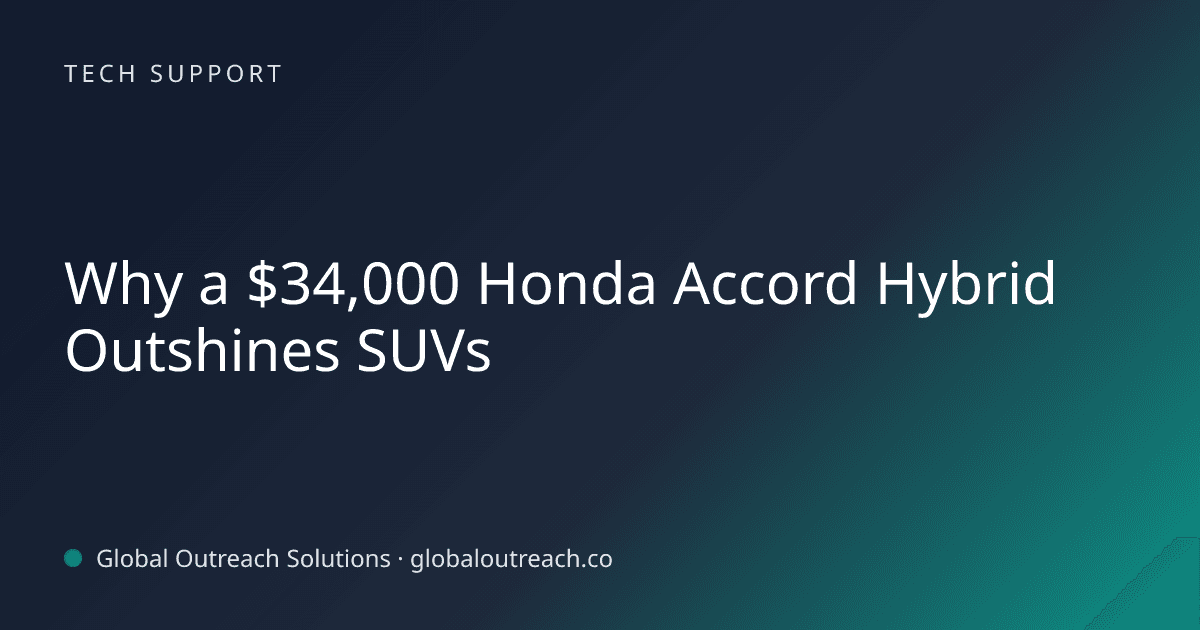 Related article cover image: "Why a $34,000 Honda Accord Hybrid Outshines SUVs" (Tech Support)