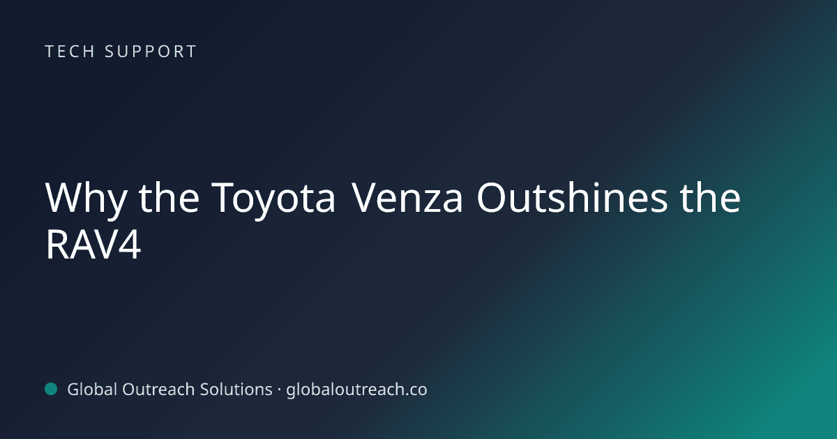 Blog article cover image: "Why the Toyota Venza Outshines the RAV4" in Tech Support