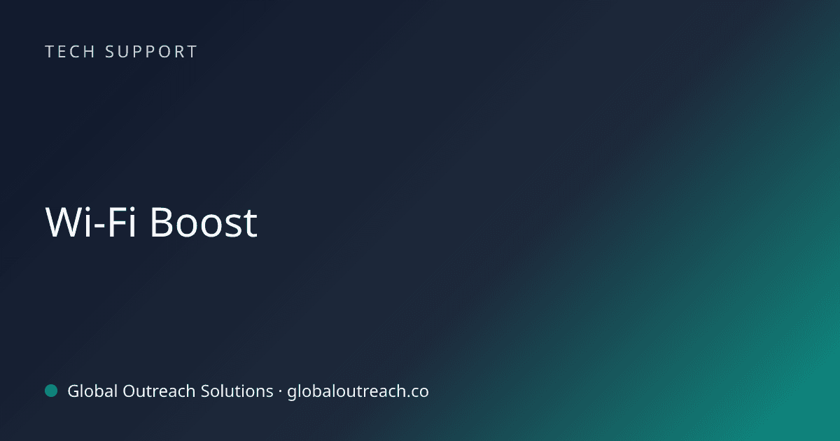 Blog article cover image: "Wi-Fi Boost" in Tech Support