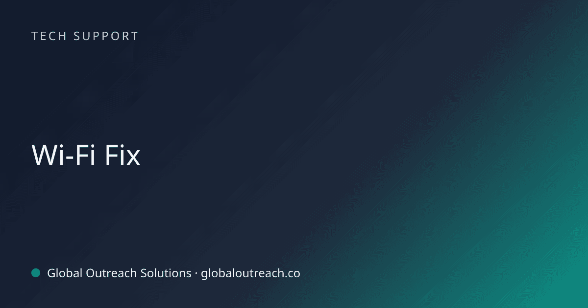 Blog article cover image: "Wi-Fi Fix" in Tech Support