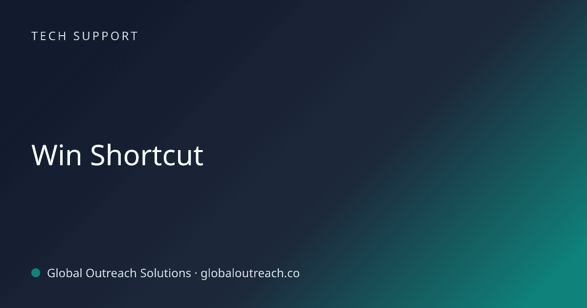 Related article cover image: "Win Shortcut" (Tech Support)