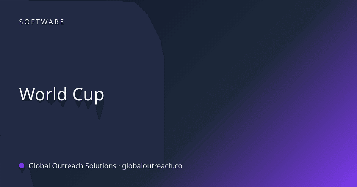 Blog article cover image: "World Cup" in Software