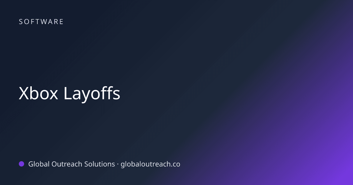 Blog article cover image: "Xbox Layoffs" in Software