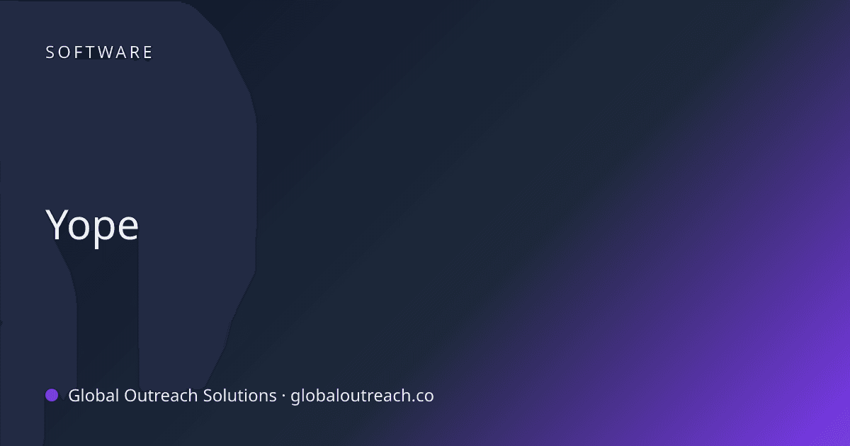 Illustrated cover image for the Software article "Yope" on Global Outreach Solutions blog
