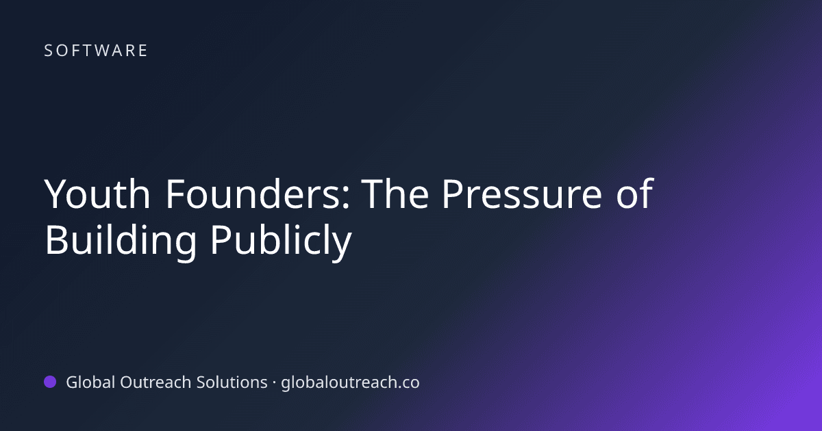 Related article cover image: "Youth Founders: The Pressure of Building Publicly" (Software)