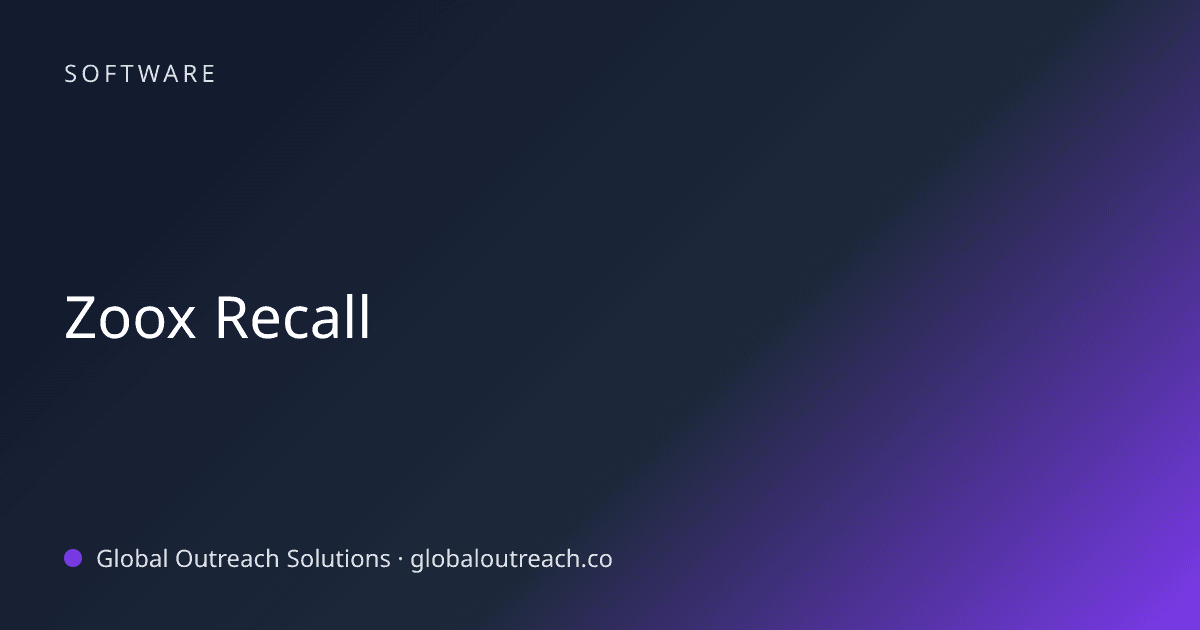 Related article cover image: "Zoox Recall" (Software)