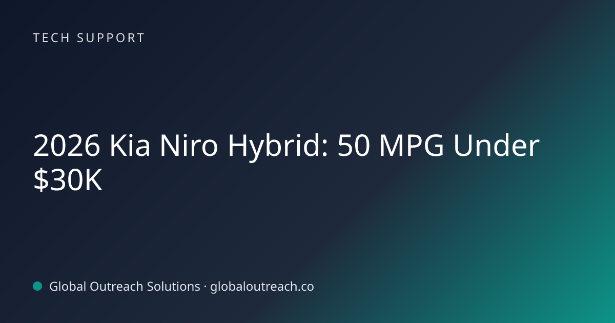 Related article cover image: "2026 Kia Niro Hybrid: 50 MPG Under $30K" (Tech Support)