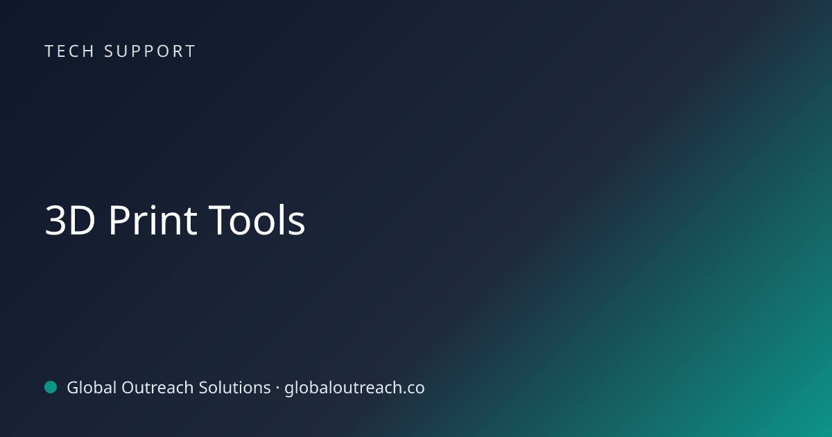 Related article cover image: "3D Print Tools" (Tech Support)