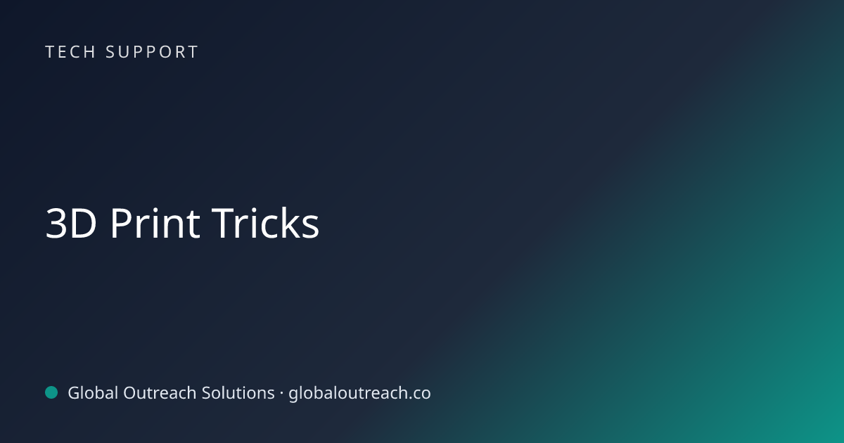 Related article cover image: "3D Print Tricks" (Tech Support)