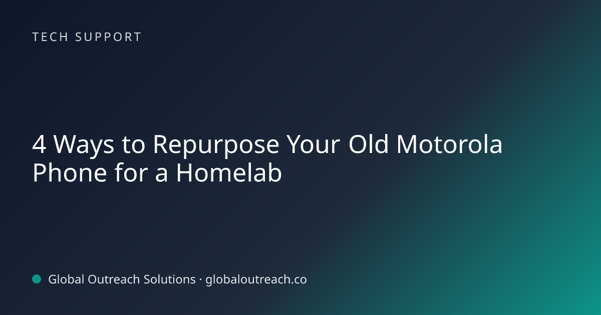 Related article cover image: "4 Ways to Repurpose Your Old Motorola Phone for a Homelab" (Tech Support)