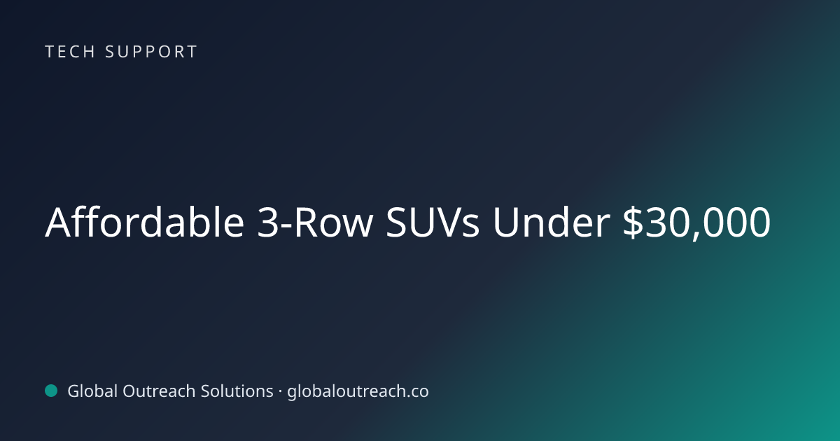 Related article cover image: "Affordable 3-Row SUVs Under $30,000" (Tech Support)