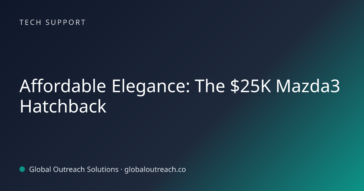Related article cover image: "Affordable Elegance: The $25K Mazda3 Hatchback" (Tech Support)