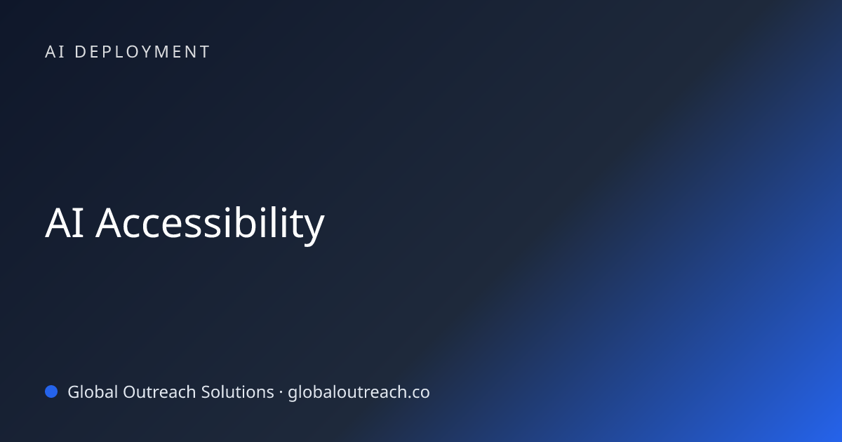 Related article cover image: "AI Accessibility" (AI Deployment)