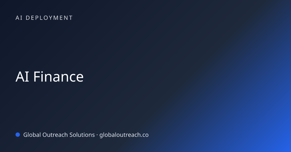 Related article cover image: "AI Finance" (AI Deployment)