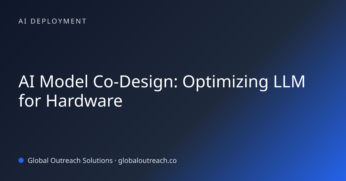 Related article cover image: "AI Model Co-Design: Optimizing LLM for Hardware" (AI Deployment)