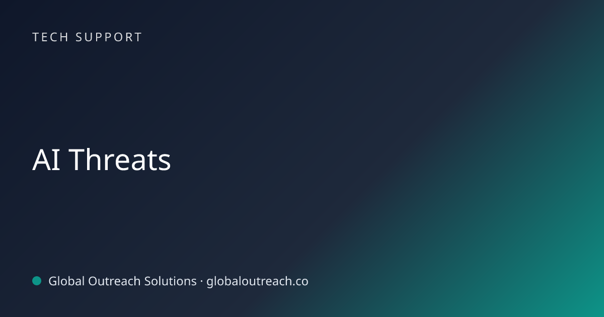 Related article cover image: "AI Threats" (Tech Support)