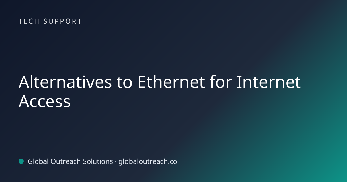 Related article cover image: "Alternatives to Ethernet for Internet Access" (Tech Support)
