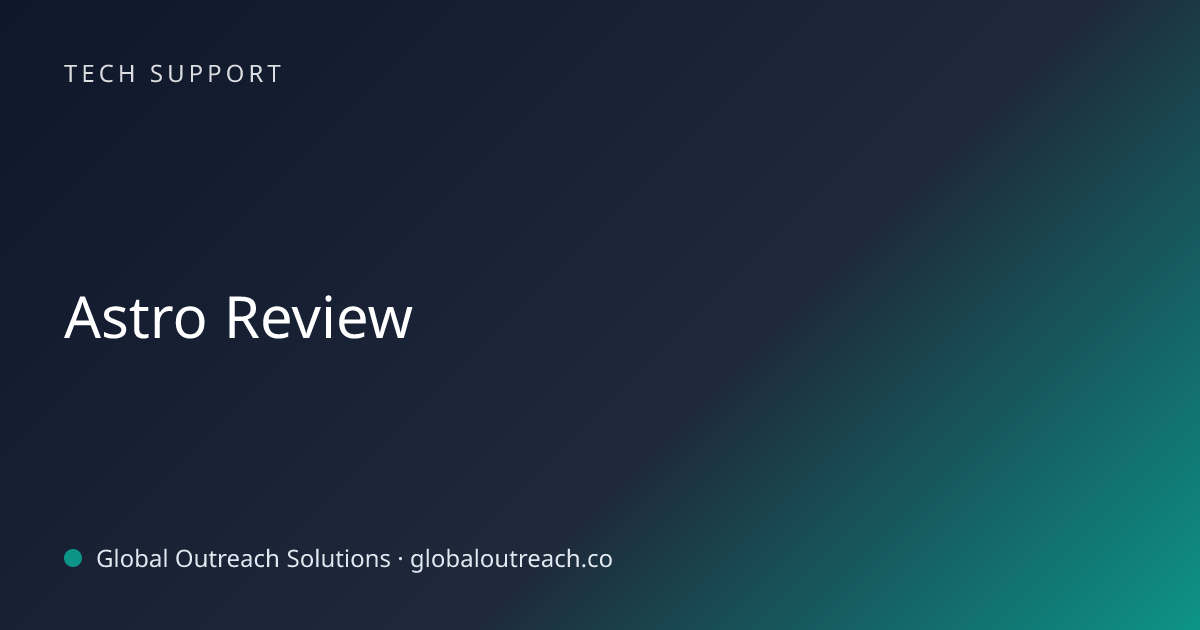 Related article cover image: "Astro Review" (Tech Support)