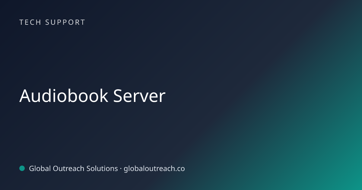 Related article cover image: "Audiobook Server" (Tech Support)