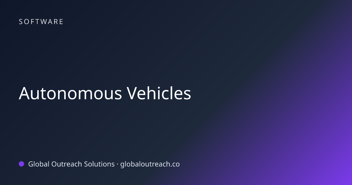 Related article cover image: "Autonomous Vehicles" (Software)