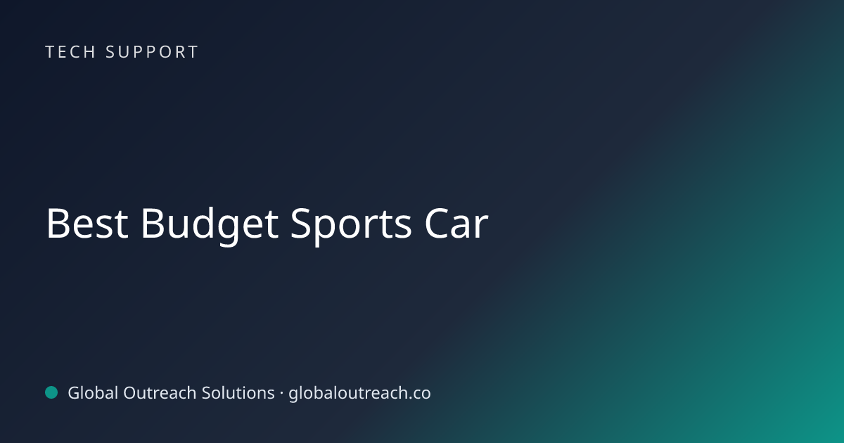 Best Budget Sports Car