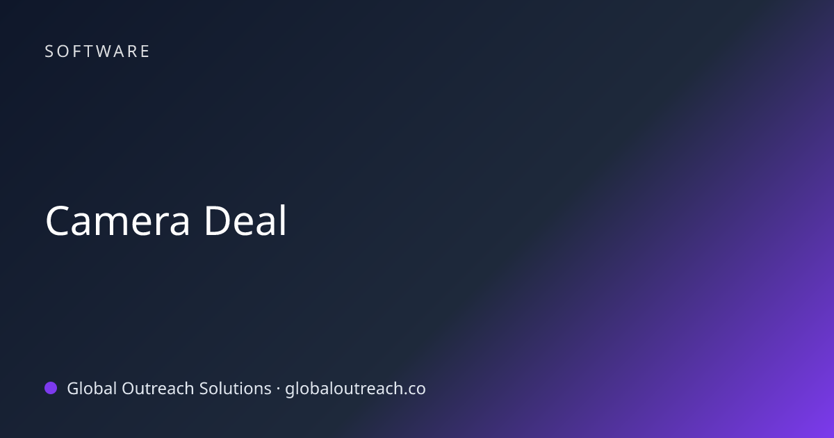 Related article cover image: "Camera Deal" (Software)