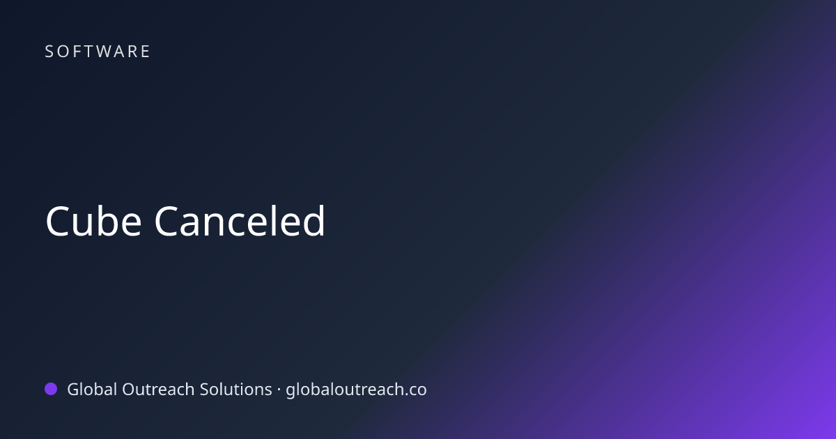 Related article cover image: "Cube Canceled" (Software)