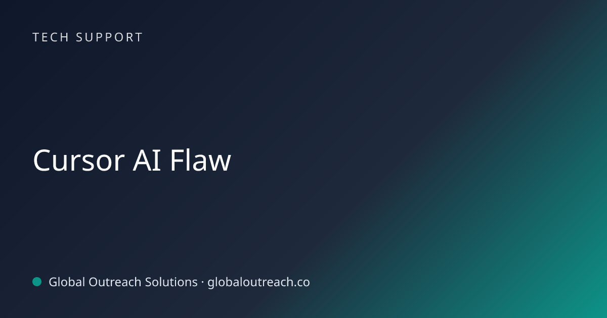 Related article cover image: "Cursor AI Flaw" (Tech Support)